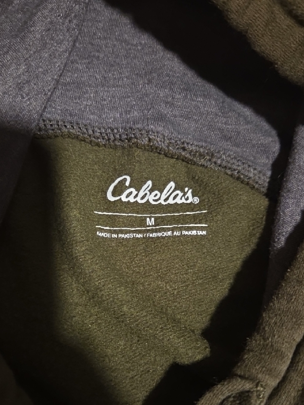 Cabela's Olive Green Hoodie with Yellow Logo - Picture 2 of 3